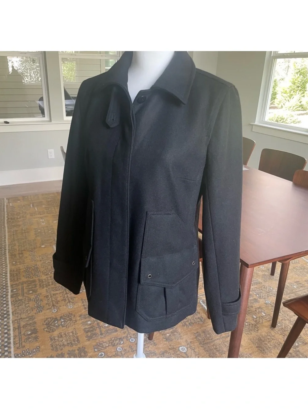 J.Crew Wool Black 4 Pocket Coat - Picture 4 of 8